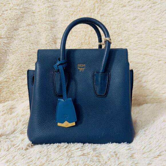 MCM Mini Milla Park Avenue Tote Bag - Navy - Picture 3 of 14